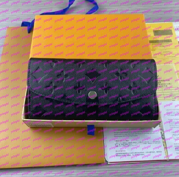 Fashion Designer Wallet Luxurys Women Short Purse Embossed Flower Letters Wallets Credit Card Holders Ladies Plaid Money Clutch Bags with Or