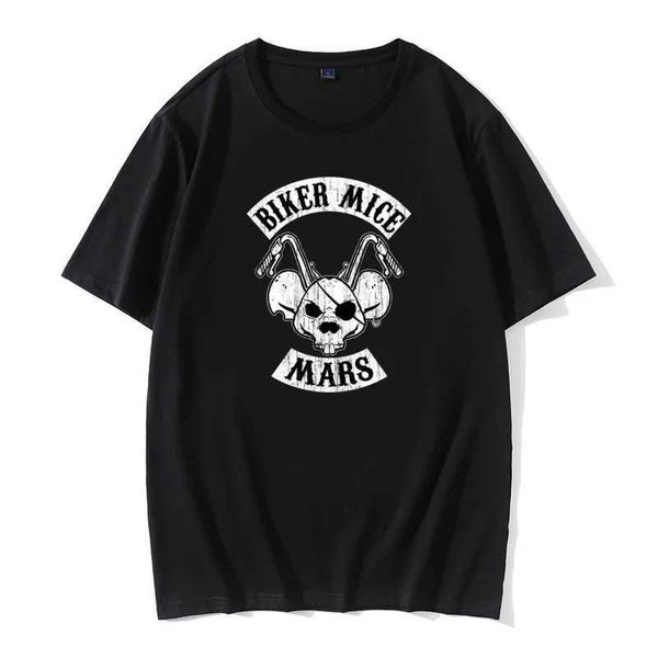 Men&#039;s T-Shirts Biker Mice Mars Skull T Shirt Pirates Mouse Motorcycle Cool Tshirts Funny Mens Retro Skull T-Shirts 3D H25120
