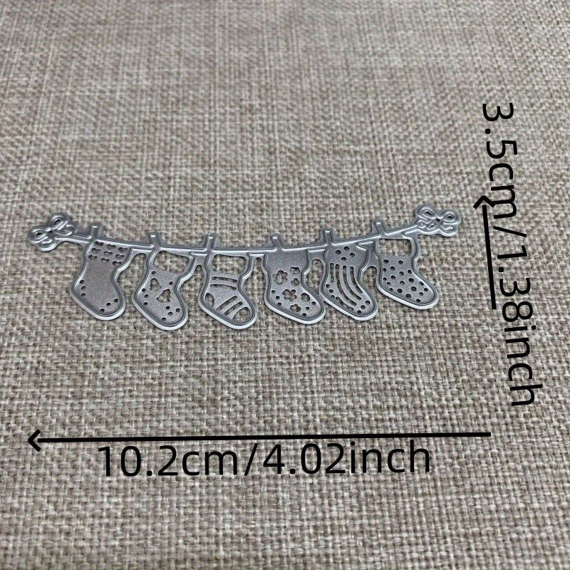 TEMU Christmas Socks Chain Metal Cutting Dies Stencils For Diy Scrapbooking Decorative Die Cutting Template Mold