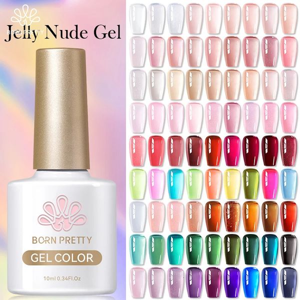 10ml Jelly Nude Gel Nail Polish 50 Colors Semi Transparent Art Supplies Soak off UV LED Nails Varnish 241030