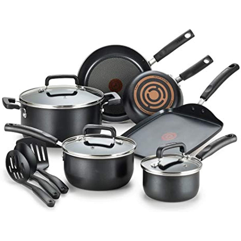 T-fal Signature Nonstick Dishwasher Safe Cookware Set, Pots and Pans Set, 12-Piece