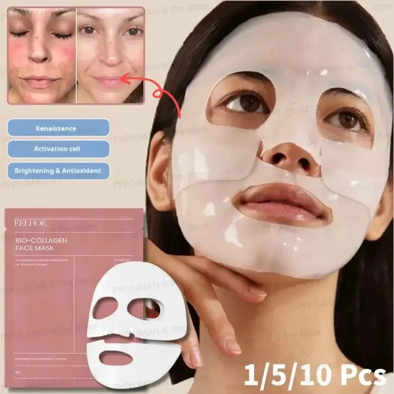 Bio Collagen Face Mask Shrink Pores Deep Hydrating Overnight Mask Moisturizing Refreshing Brightening Face Skin Care 241115