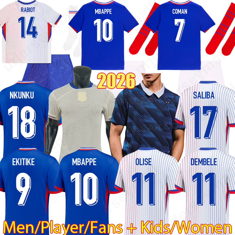 3XL 4XL 2026 Fran ce club soccer jersey BENZEMA MBAPPE French jersey 25 26 World cup Maillot de foot kids kit Men football shirts tops tee shirts sh