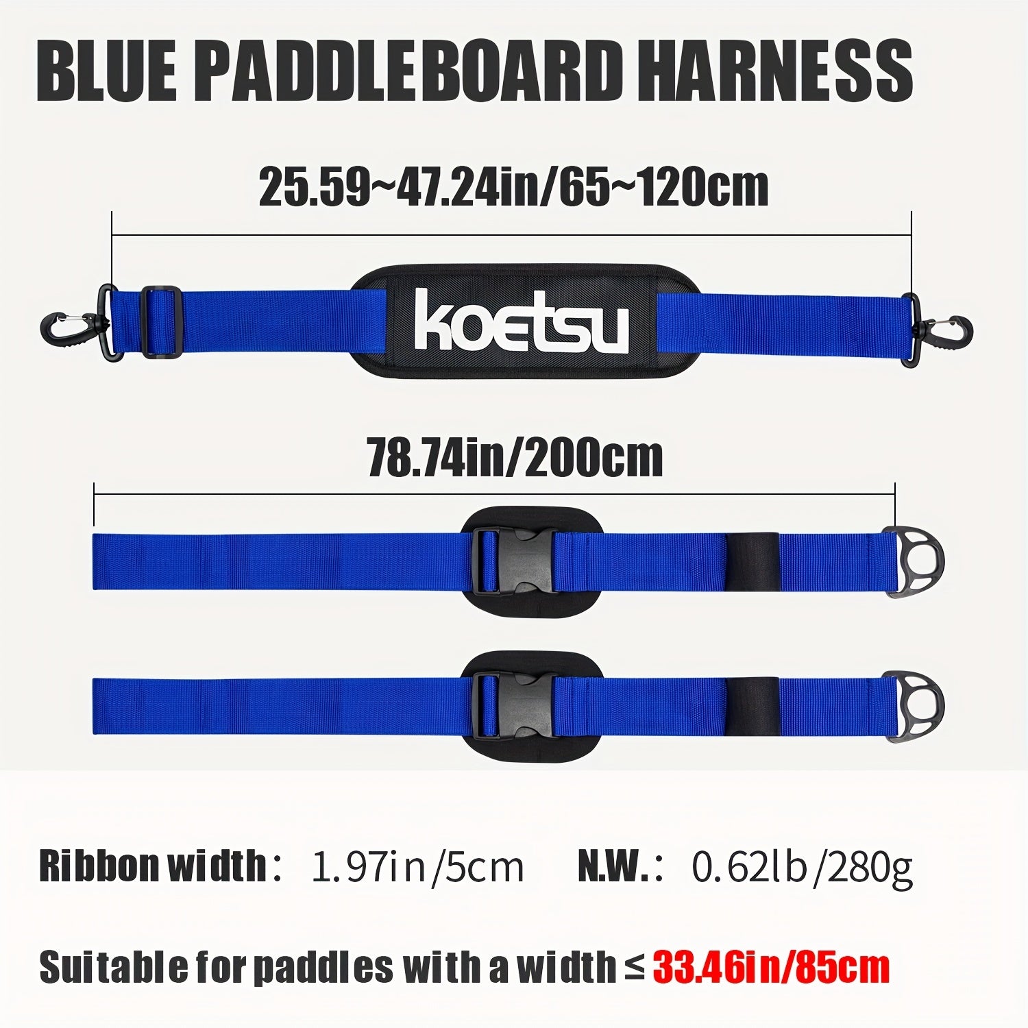 TEMU Koetsu Adjustable Sup Paddleboard Shoulder Strap, Oxford Cloth, Fit, Durable & Comfortable, Design, Ideal For Transport - In Yellow, Blue,