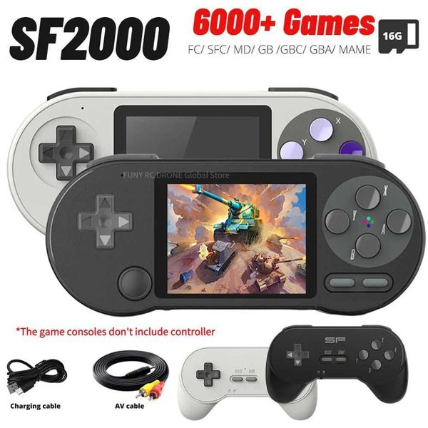 Game machine SF2000 Retro Handheld Game Console 3 inch Portable Video Game Players with 6000+Games Classic Mini Video Games for Kids Gifts Z