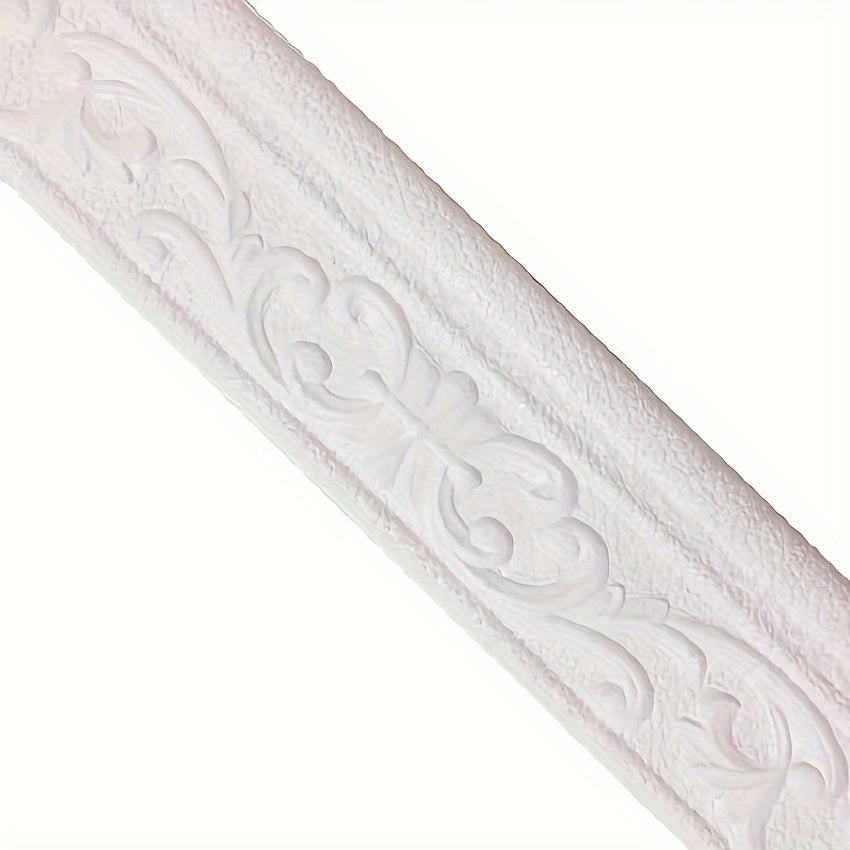 TEMU 8cm X 9.2m Elegant 3d Pattern Wall , Waterproof Foam Molding For Baseboard & Wall Decor - Hotel, Restaurant, Office