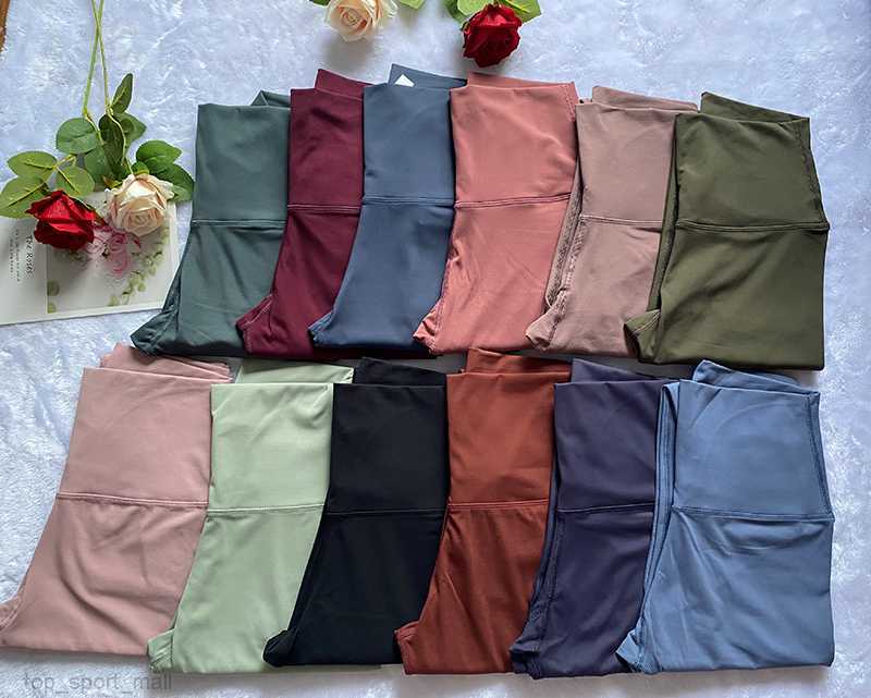 Lycra fabric Solid Color Women yoga pants High Waist Sports Gym Wear Leggings Elastic Fitness Lady Outdoor Sports Trousers