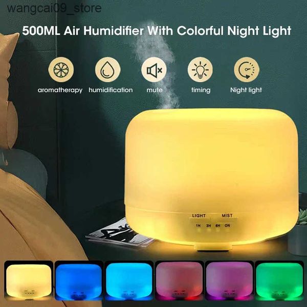 Humidifiers 500ML Air Humidifier Essential Oil Diffuser Aroma Diffuser With Colorful Night Lights USB Humidifier Mini-Size Humidifier J24111