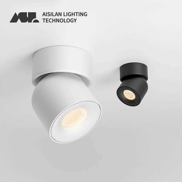 Aisilan LED Ceiling Spotlight 360 Rotation COB Chips Ceiling Light 7W-9W Surface Mounted Lamp Modern Design for Indoor LightingLX241114