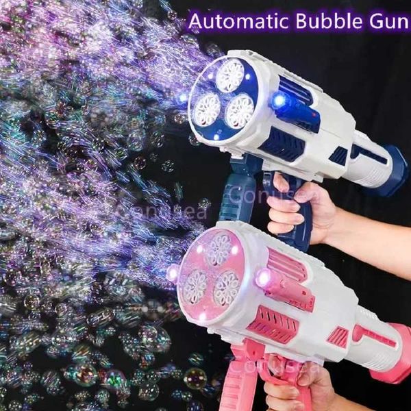 Novelty Games Bubble Gun N-Hole Electric Space Rocket Launcher Childrens Soap Bubbles Continue to Produce Bubbles with Lights Q241121