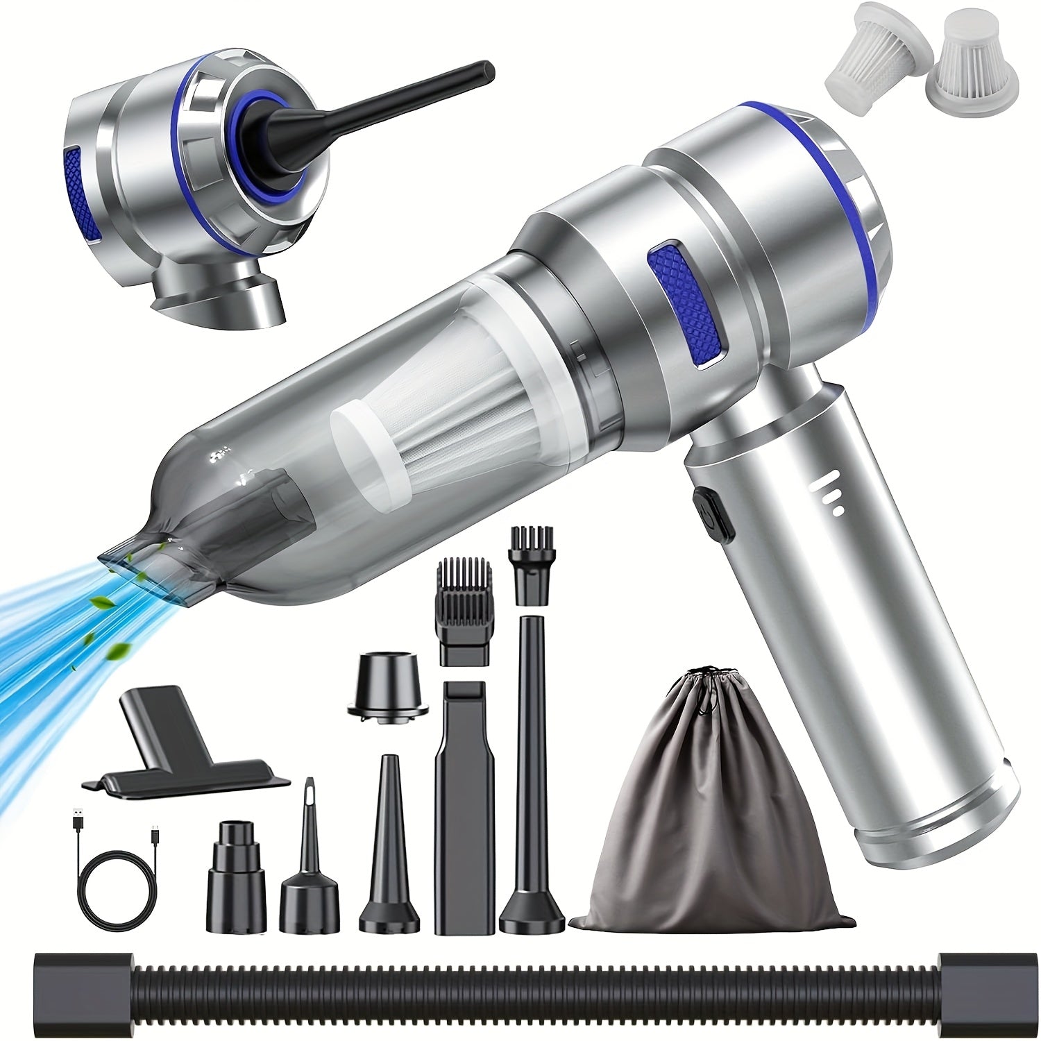 TEMU Home Vacuum Cleaner High Power - 22000pa Portable 4in 1 Compressed Air Duster & Air Blower & Pump Cordless With Brushless Motor For Cars Home