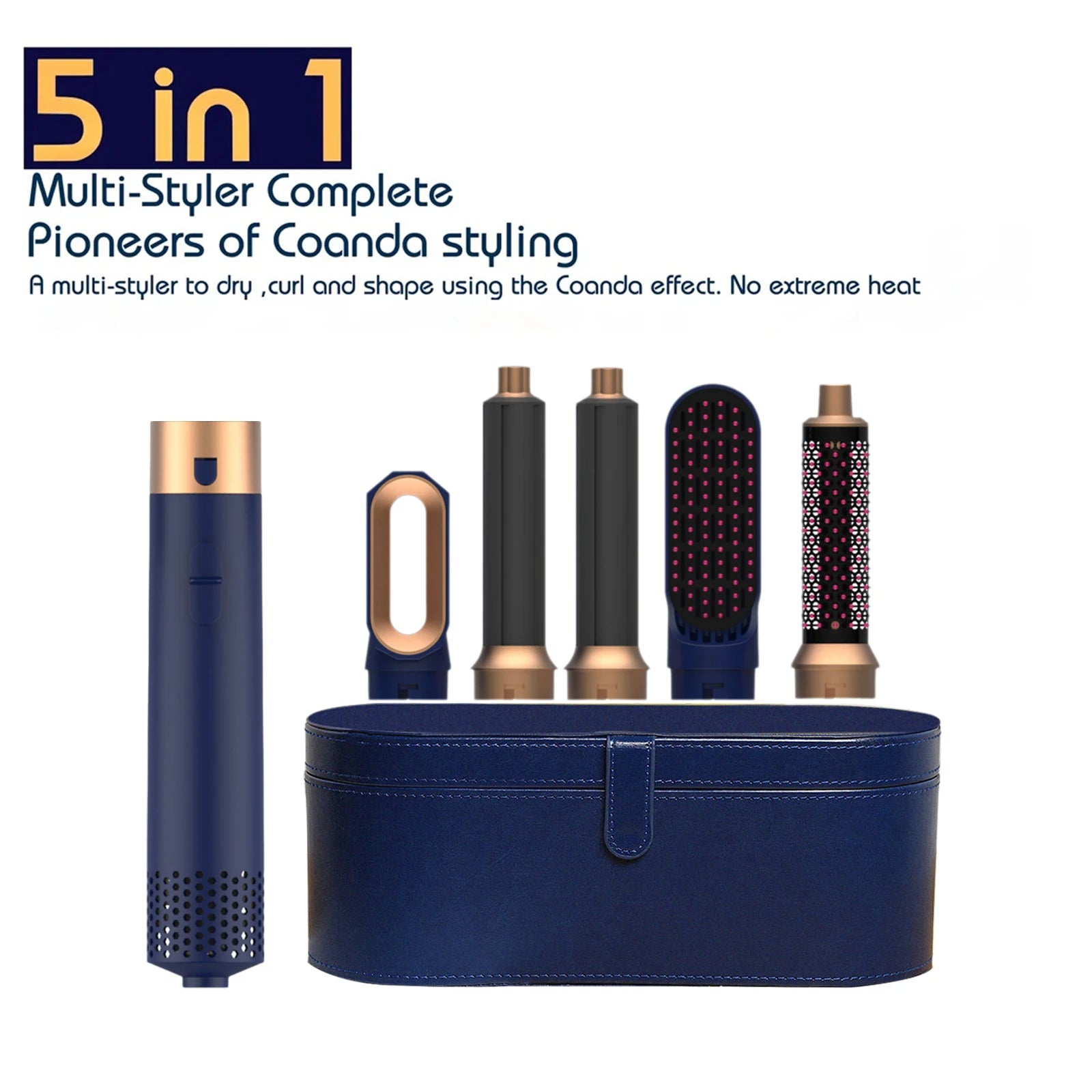 5 In 1 Styler Powerful Fast Drying Ionic Dryer High Speed Hot Comb Brush Set Professional Hair Straghtener