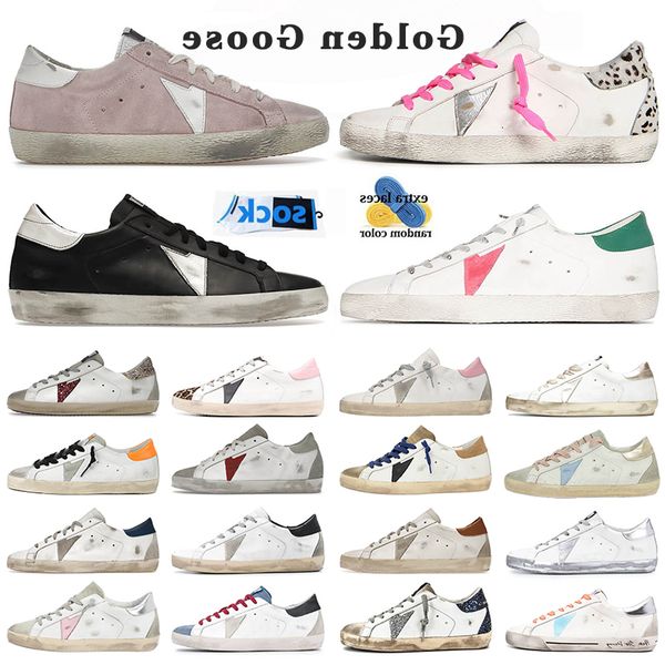 Goosesneakers Goldens Goldenstar GGBD GGDG Top Sneakers Designer Shoes para homens mulheres pretas brancas placas rosa forma suja super estr