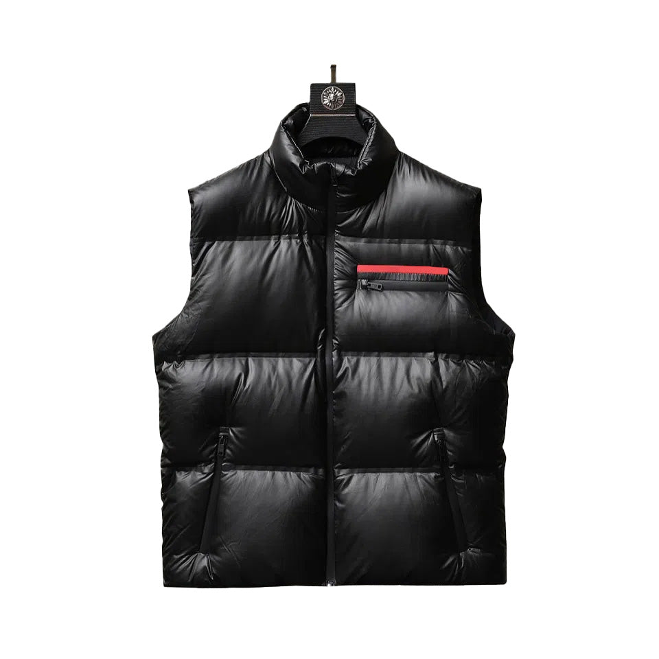 Designer P Home Men&#039;s Vests Red Label Letters Premium Stand Collar Sleeveless White Duck Down Jacket Complete Labels Luxury Brand Vest Down Jac