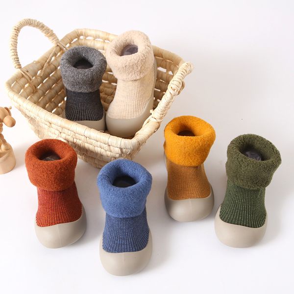 First Walkers Winter Warm Baby Shoes Candy Colors Thicken first shoes Toddler Kids Soft Rubber AntiSlip Boots 221124