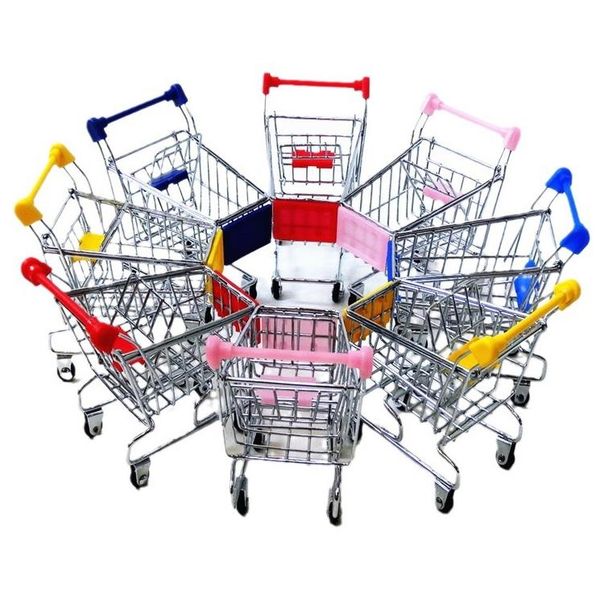 Creative Mini Children Handcart Simulation Bird Parrot Hamster Toy Small Supermarket Shopping Cart Utility Cart Pretend Play Toys Strollers