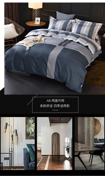DY013 Candoury Satin Sheets Bed Bedding Set, Soft and Durable Pillowcase,