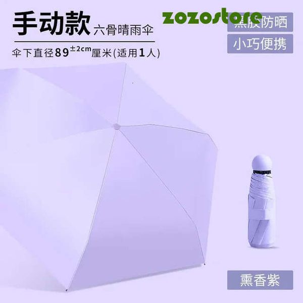 Fan Umbrella Sun-Protection Women Long Handle Umbrella Outdoor Travel Folding Rain Mini Portable Uv Gear Household Merchandises 43A