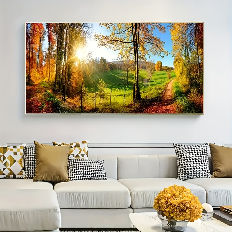 TEMU Mountain And Forest Art Painting Sunrise, Large Kits For Sunrise15.7x31.5inch, Diamond Painting Kits For Home Wall Decor