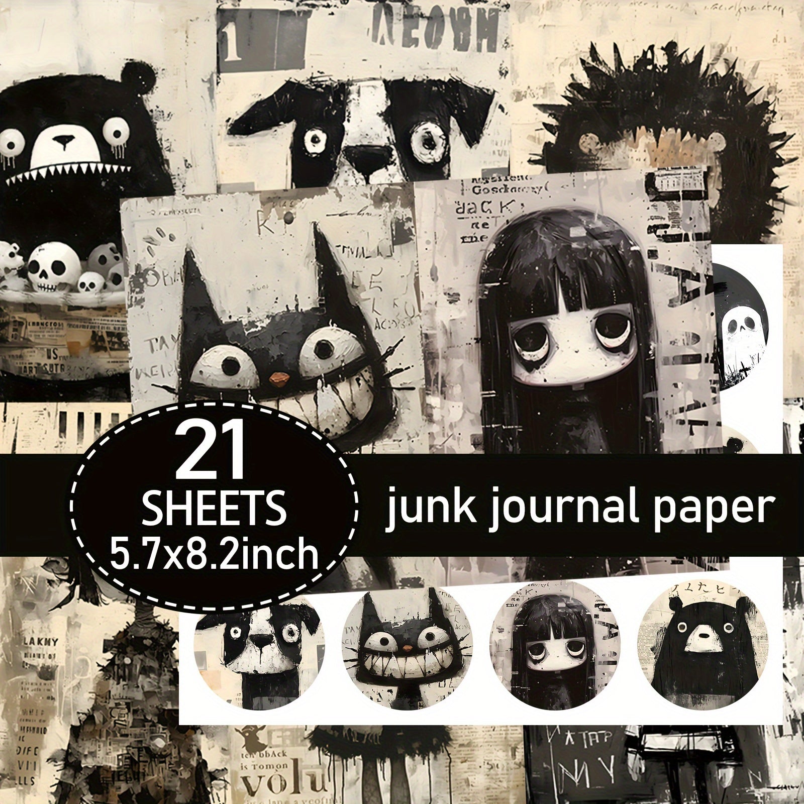 TEMU 21 Sheets (paper+sticker) A5 Vintage-inspired Scrapbooking Paper Set, Handcrafted Junk Journal And Decorative Craft Paper, Craft Supplies