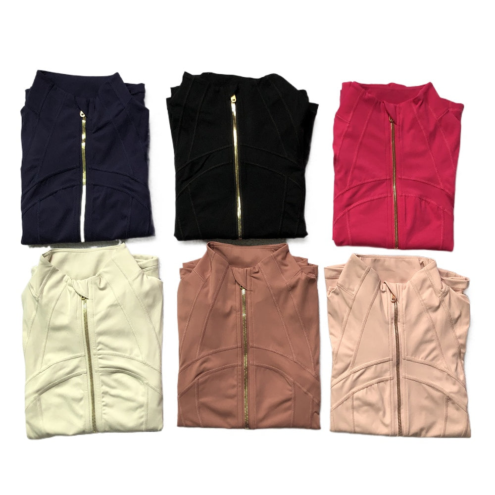 Women Sportswear Zipper Quick Dry Sport Jacket Outwear Yoga Gym Professional polyester Snow running clothing