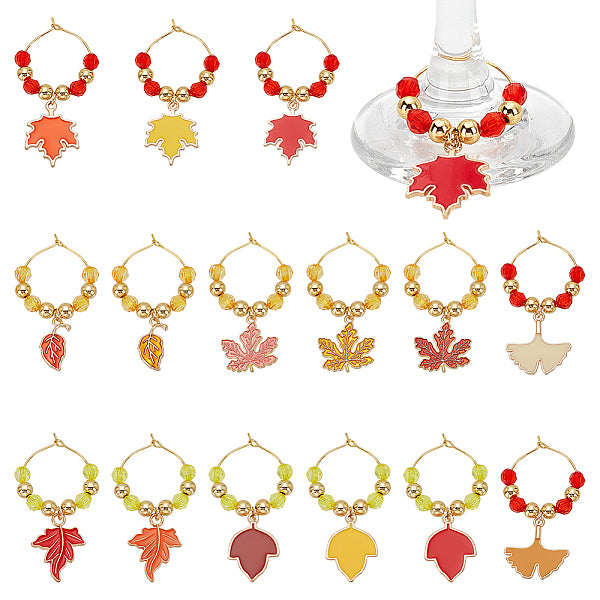 Herbstmotiv Glas Weinglas Charms