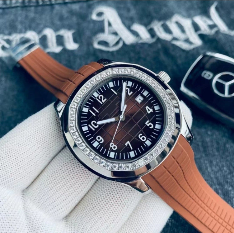 Diamond Designer 5711 Patekedn GENEVE Philipityn Watches automatic mechanical movement watch 5 ATM waterproof rubber strap Diving Super Luminous rel