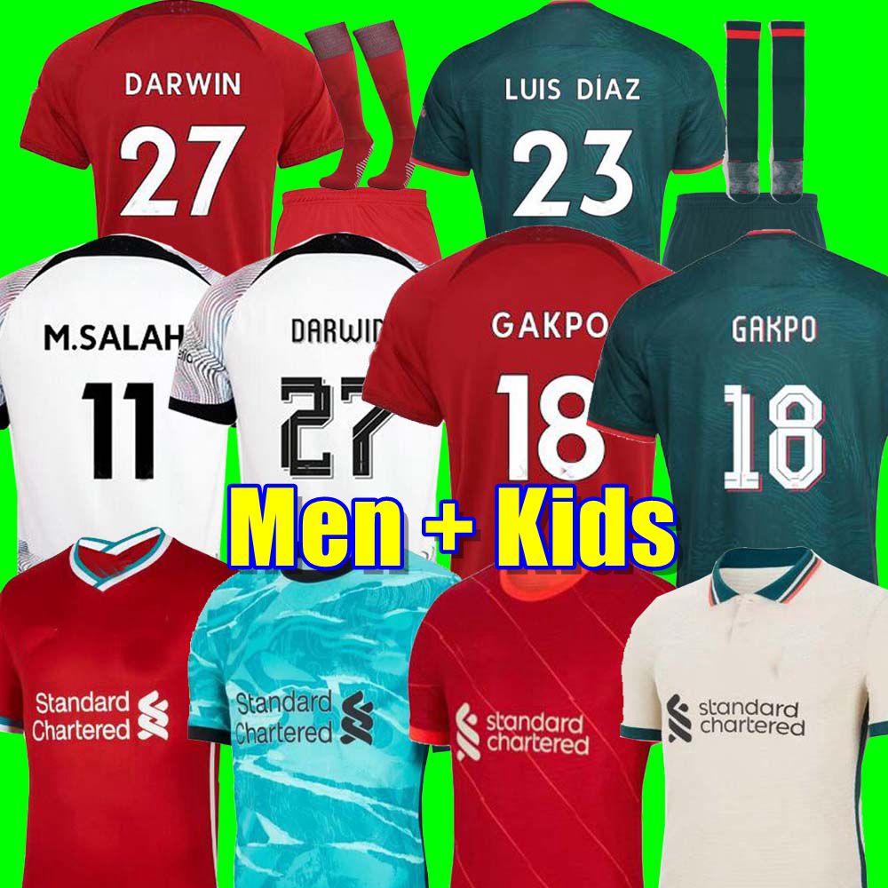 20 21 22 23 soccer jerseys home away 3rd DARWIN 2022 2023 Luis DIaz Alexander Arnold football kit tops shirts men kids uniform CARVALHO