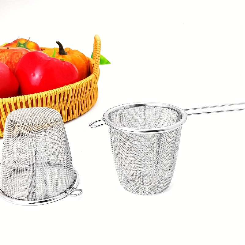 TEMU 2pcs Stainless Steel Tea Infusers - Fine Mesh Strainer For Loose Leaf Tea & Coffee, Durable Metal Spice Ball With Handle, Tea Maker, Tea Filter,