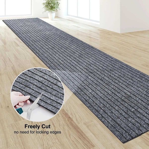 Carpets Non-slip door mat solid color striped kitchen carpet floor mat easy to clean suitable for hallway kitchen bathroom J241113