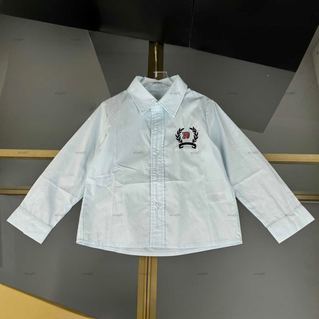 Brand baby shirt Embroidered logo lapel shirt high-quality kids designer clothes child cardigan Complete labels girls boys Blouses