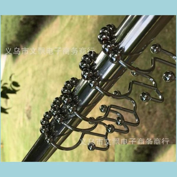 Robe 8 Beads Metal Hook Household Bathroom Two Sided Shower Curtain Hoo Gourd Clasp 0 6Wp J2 Drop Delivery Home Garden Bath H Dhn2X