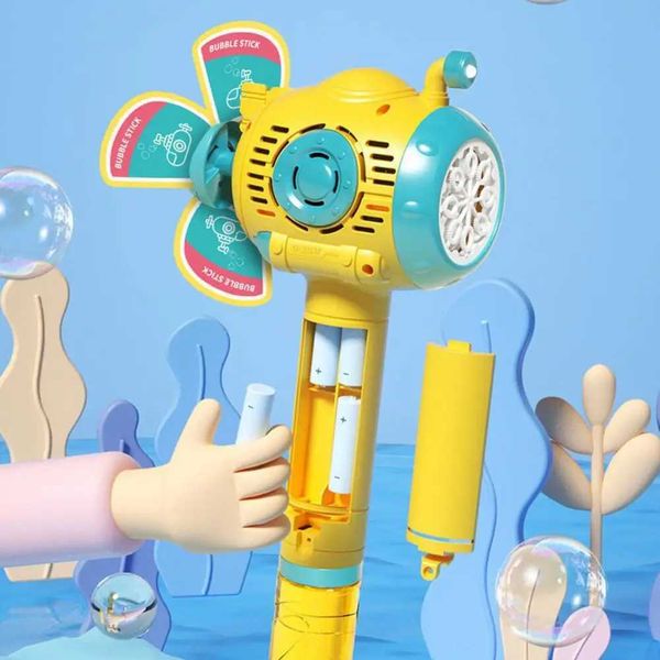 Baby Bath Toys Childrens Bubble Generator Portable Submarine Windmill Bubble Generator Rod Automatic Bubble Blower with Light Childrens Toy