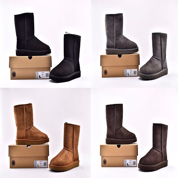 Boots Women Shoes Treando de alta qualidade Slip-on Meio Calfe Moda Moda Sólida Casual Plataforma de Neve Bot Inverno Botto quente Boot acon