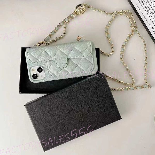 Luxury Crossbody Designer Phone Case for iPhone 16 Pro max15 14 13 12 Diamond Leather Chains Card Holder Strap Velvet Lining Hard Shell prot