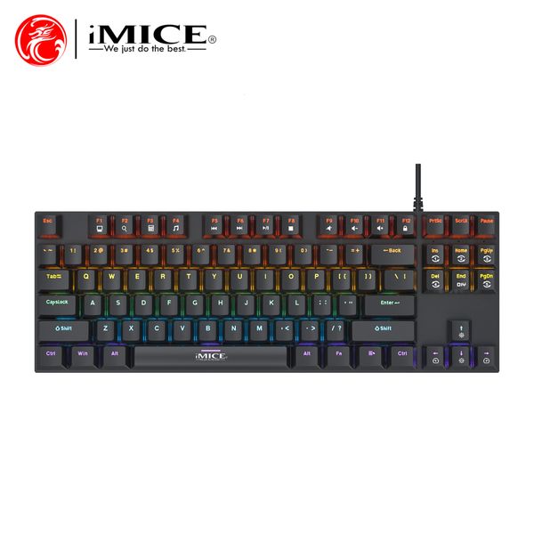 GK-300 special offer direct wired USB mixed color 87 key green red axis real mechanical gaming keyboard DDML