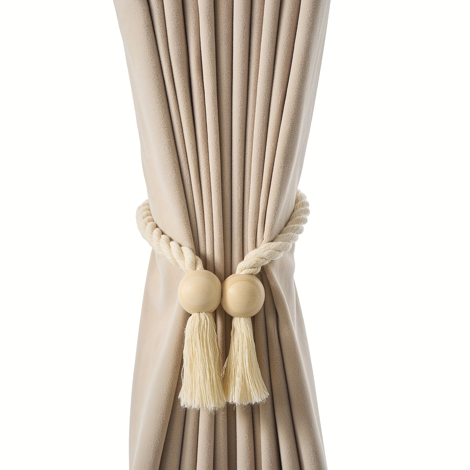 TEMU 2pcs Strong Magnetic Curtain Tiebacks Curtain Holdbacks Outdoor Curtain Tiebacks Hand Woven Tie Backs Drapery Holdbacks Curtain Ties For Drapes