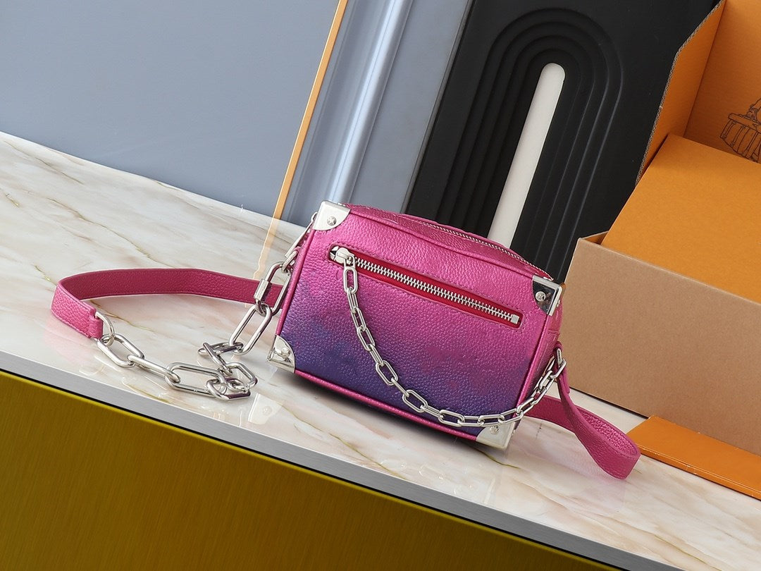 Designer Soft Trunk Mini Handbag City Mini Soft Bag Men&#039;s Taurillon Leather Crossbodys Bag Women&#039;s Makeup Bag Chain Strap Shoulder Bag Sma