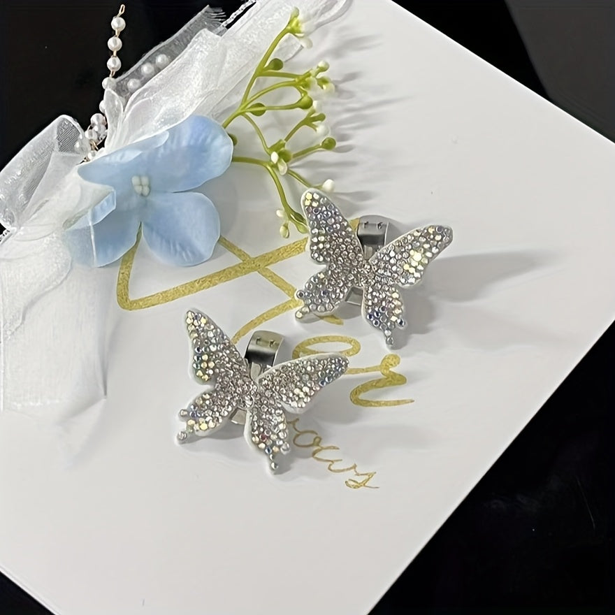 TEMU 2pcs Sparkling Glitter Shoe Clips - Detachable Shoe Jewelry With & Rhinestones, For High Heels, Sneakers, Dress Shoes - Birthday, High Heel