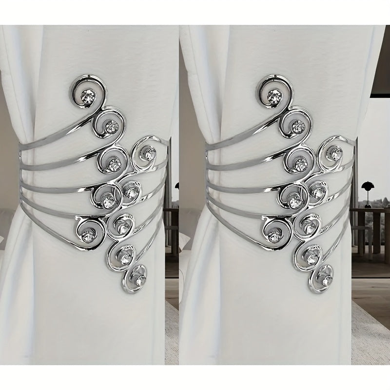 TEMU 1-2-4pcs Classic Curtain Tiebacks, Elegant | No-drill Adjustable, Luxurious Home Decor For Living Room And Bedroom