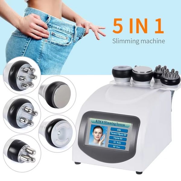 5 in 1 Ultrasonic Liposuction 40k Cavitation Fat Burning Biopolar RF Face Care Vacuum Body Slimming Machine Spa