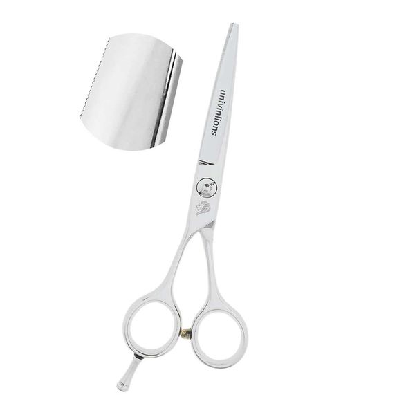 6 Serrated 440C Left Hand Laser Wire Hair Scissors Japan Hair Cutting Shears Lefty Small Teeth Hairdressing Barber Pet GroomingM240801