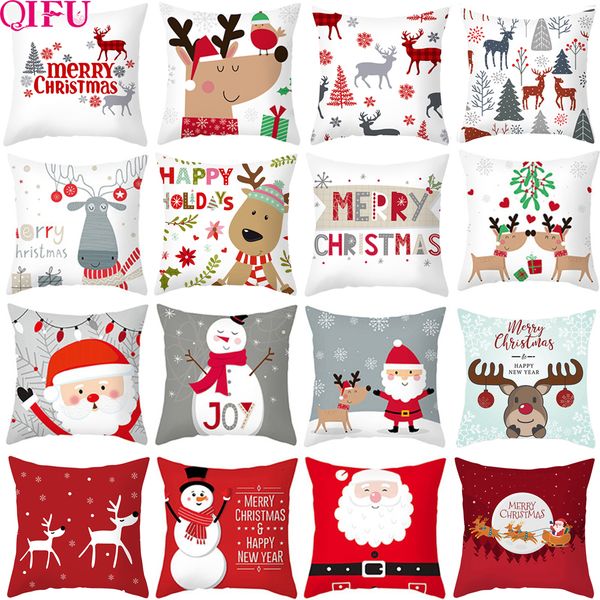 Christmas Decorations Cushion Cover Merry Decor for Home Navidad Pillowcase Cristmas Ornaments Xams Gifts Year 2024 230919
