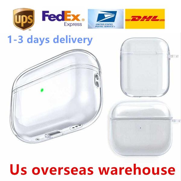 US Warehouse For 2024 New USB C Airpods 4 and Airpods pro 2 generation Headphone Accessories Solid TPU Protective Earphone Cover Wireless Ch