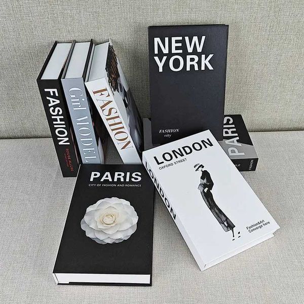 Paris London Luxury Fake Books Art Decoration Fashion Perfume Girl Magazine Book Storage Box Coffee Table Hotel Villa Decorative M240903