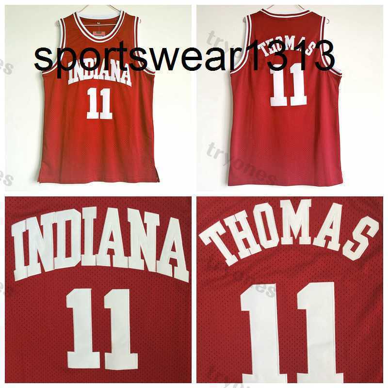 Mens Indiana Hoosiers College Basketball Jerseys University #11 Isiah Thomas Shirts Stitched Jersey S-XXL