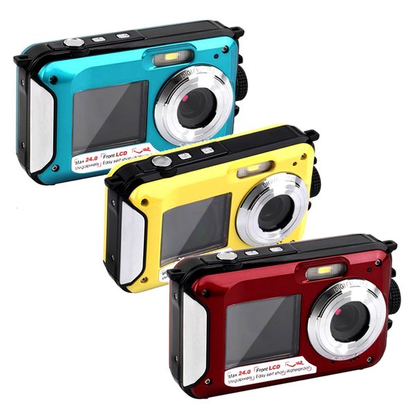 2.7&quot; inch Double Dual TFT Screen Waterproof Digital Camera Max 24MP 1080P DV 16x Digital Zoom Camcorder