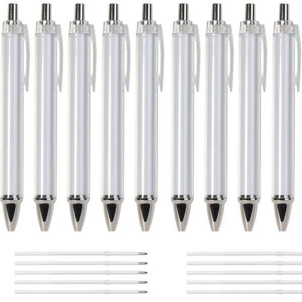 Rolling Paper Picture Insert DIY Gadgets Plastic Click Hotel Pen Cartoon Idols Paper Rolling Pen Transparent Blank White Cheating Pen for Ex