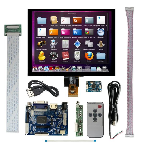 8 Inch IPS Multipurpose Portable Monitor LCD Display Screen 1HDMI-Compatible VGA AV Driver Control Board Digitizer Touchscreen