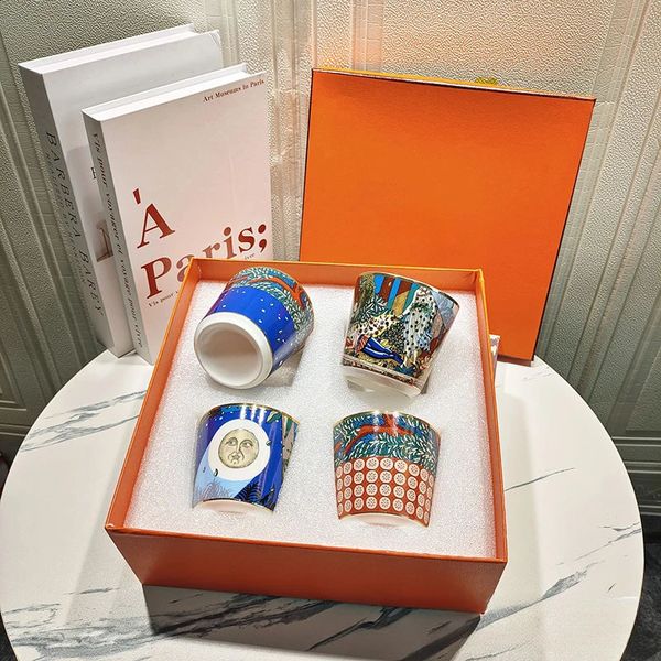 European bone china mug summer night small tea cup rainforest coffee birthday wedding gift 240729